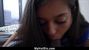 He drilled into his stepsister's tight pussy one more time in that high-definition POV scene