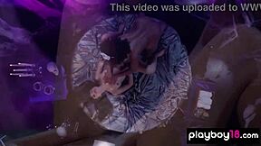 Ebony milf maid Misty Stone subtly serves her lesbian teen 18+ mistress Sophia Jade