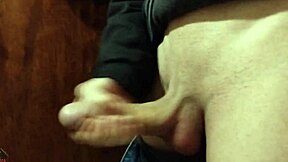 i love jerking-off my big cock in the bathroom for this homemade solo masturbation with my skinny body