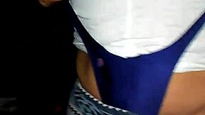 Lydia appears innocent in her teen style. She poses casually wearing a simple tanguita outfit for the scene.