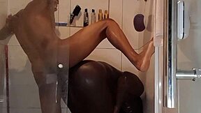 fernanda chocolatte traveled to bahia for bareback sex with baiano in the bath, ending up creampied by joao o safado.