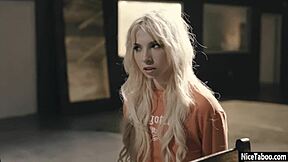 Petite Blonde Thief Kenzie Reeves Faces Dirty Milf Policeman Abigail Mac in Hardcore Uniform Encounter with Fingering.