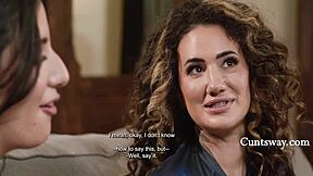 busty teen feels deep affection while licking curvy courier's pussy