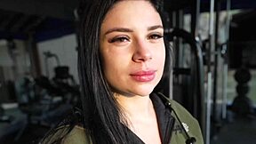 At Gym Training When Two Hot Guys Arrive for Brazilian Latina Blowjob and Pussy Licking Action