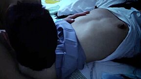 Uniform skirt shows panties in view as my cousin makes it easy for me