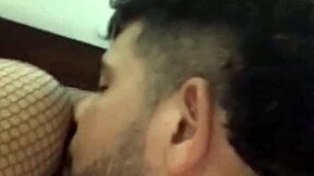 oh baby, lick my wet pussy in these fishnets, says amateur Nora Milf to Andy Z 94 during romantic rough sex