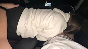 Picked up a teen whore and fucked her mouth hard in the car!