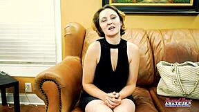 Brunette coed Nikki P delivers deep rimjob and BJ to juicy cock before riding it hard!