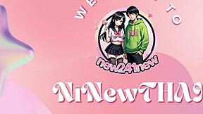 Thai girl NinewThai masturbates outdoors in cosplay as girl next door