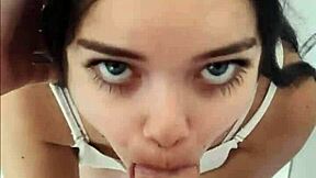 Why would cute Brazilian teen Debora Prado suck a big cock before leaving?