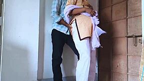 college student girl gets doggystyle fucked by teacher with big cock in beautiful homemade