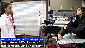 Blonde in Latex Gloves Gets Perverted Foot Fetish Treatment from Podiatrist with Tickling and Toe Sucking Behind the Scenes. Close-Up on Her Shaved Pussy and Small Tits in This Humiliating Encounter.