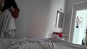 sharing a hotel room with my curvy brunette stepmom turns into a taboo adventure