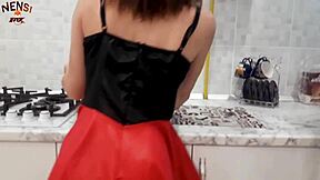 Housewife Fingers Pussy and Masturbates Through Torn Pantyhose with Cream in Solo Fetish Play