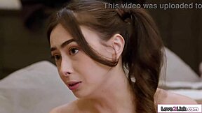 In a shocking twist, the petite teen caught her boyfriend ass licking the busty MILF stepmom behind her back.