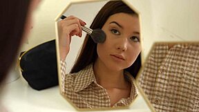 Jolie butt babe, why resist that quickie temptation with bf's cock in your shaved pussy?