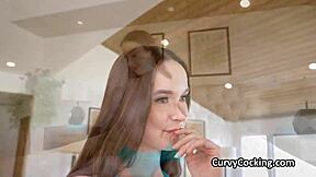 gagging on cock then choked hard as busty brunette gets hammered