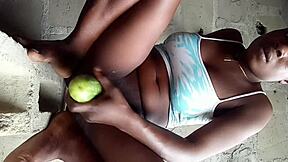 Oh man I uh black teen 18+ teasing my pussy with this huge cucumber ya know?