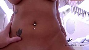 Brunette bombshell gets fucked hard at a modeling audition with daddy watching her swallow cum on the sofa