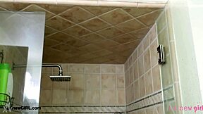 sophisticated brunette milf model strips shower daddy photoshoot casting tease