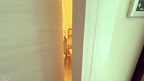 Spying on teen 18+ stepsister in shower while she shaves hairy pussy and jerking off until caught - Eva Myst