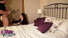 british college teen sucks cock in costume party