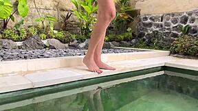 i tied up my boyfriend outside for the hottest footjob ever