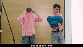 Stepbros turn art project into wild stepsis foursome swap fun