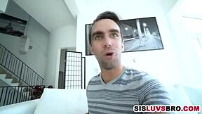 skinny stepsis sneaks blowjob for her pervy bro in secret