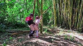 naughty teen skips class to suck teacher's cock in the woods 😏