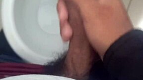 brazilian stud jerks monster cock in bathroom solo day 6 of 365