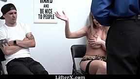 i caught this hot teen stealer, now fucking her bent over in garage!!