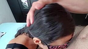 Petite Latina Teen Dp'd Savagely With Dildo Anal In Black Lingerie!