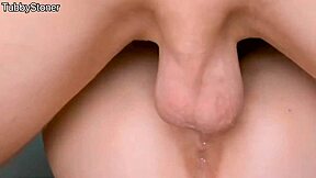 Big cock makes shaved teen pussy squirt close-up during hard fuck