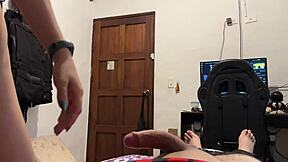 Naughty stepbro fucks tattooed latina stepsis home alone