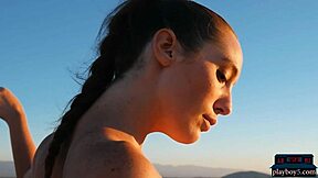 Wanna see hot big natural tits brunette teen Willa Prescott strip outdoors?