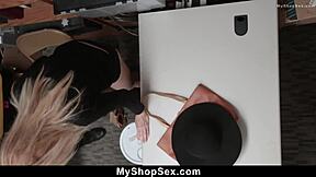 Granny's LP office visit spirals into hardcore teen fuck after getting blackmailed by police