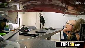 petite hungarian teen fucks loan manager's cock on desk for student loan 😈💦 office reality cash sex!