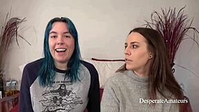 Olivia and Alisha stretch tight pussies desperate amateur style