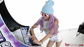 Petite Asian Teen Rides Monster Cock With Tiny Tits Teasing