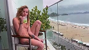 i creampie petite brazilian teen's ass on rio balcony
