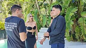 narrative behind the scenes of couple swap with friends at pool photoshoot - part 1