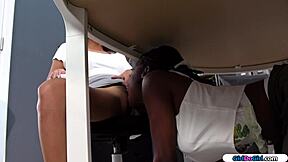 bored ebony teens tribbing pussies kissing in conference room huh