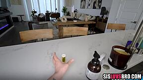 step sis strokes sucks step bro's hard boner