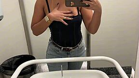 Watch Her Risky Public Bathroom Masturbation Dripping Juicy Pussy Lips!