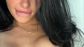 Horny American exchange student girlfriend squirts hard on webcam toys orgasm