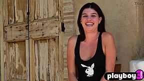 beautiful model laura devushcat strips hot playboy lingerie and plays naked