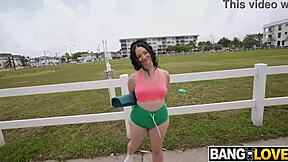 lillianette rocket shakes big tits ass on bumpy bus ride to pov cumshot mess