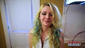 blonde chelsie r fingers shaved pussy craving deepthroat cum facial pounding