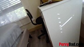 Tiny Brunette Jane Wilde Fucks Old Step Daddy POV Before School!